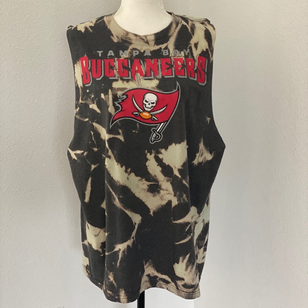 Tampa Bay Buccaneers Bleach dyed muscle tee